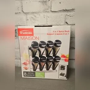 Treadeu Spice Rack Trudeau | Kitchen | Trudeau Maison 3 In Spice Rack 8 Glass Jars Wall ...